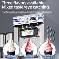 Machine à glace molle commerciale HENGZHI 220V en acier inoxydable avec production à haut volume de lait et d'eau pour les boutiques de desserts