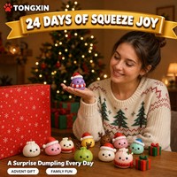 Calendrier de l'Avent Squishy de Noël 24 Jours TONGXIN – Boîte Mystère Squishy en Forme de Dumpling pour Compte à Rebours – Cadeau Idéal pour le Stocking Stuffer – Lot en Gros