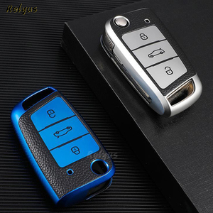 Funda protectora de cuero TPU para llave de coche, accesorios para llavero para <span class=keywords><strong>Vw</strong></span> tiguan Volkswagen Golf L Lavida T-ROC MK7, novedad de 2022 - Product Image 2
