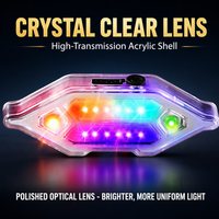 RGB Hexagon LED Stroboskop-Signalleuchte Hochsichtbare Multimodus-Notfallwarnleuchte für die Heckdekoration von Fahrzeugen