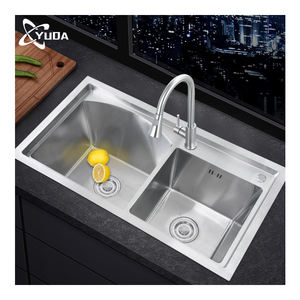 Nouvelles tendances évier de cuisine commercial à bol unique en acier inoxydable 304 poinçonnage <span class=keywords><strong>Lefton</strong></span> Design avec égouttoir sans robinet - Product Image 1