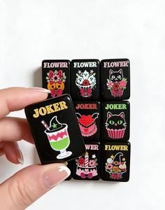 Jeu de Mahjong Américain Noir Série Desserts Gothiques Roses Halloween – Cadeau Idéal pour Fêtes en Famille - Product Image 2