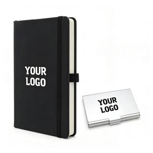Wholesale Personalized Custom Logo Business Gift Promo A5 A6 80 <b>Sheets</b> Pu Leather Notebook With Pen Holder - Product Image 1