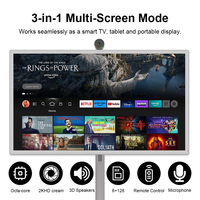 Monitor Inteligente LCD Blanco de 32 Pulgadas con Pantalla Táctil, Android 15, HDTV, 6GB+128GB, TV Portátil para Baño