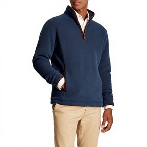 Sweat-shirt en molleton bleu marine pour homme, col montant, coupe classique, décontracté, pour l'automne, 100% polyester respirant - Product Image 4