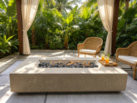 Brasero en béton pour extérieur, foyer pour patio, jardin, design moderne résistant aux intempéries pour la vie en plein air