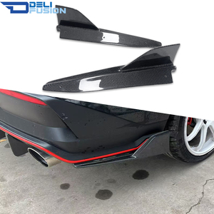 For 2021-2024 Hyundai Elantra Avante CN7 Facelift DLF Style Carbon Fiber Rear Bumper Spat Spoiler Lip Splitter Guard Trim - Product Image 1