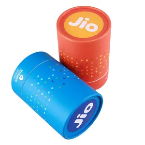 Alta calidad JioFi bolsillo Router WiFi cajas de embalaje de impresión/Cilindro de cartón Cajas de Regalo de papel para router bolsillo embalaje