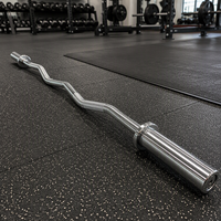Barre de musculation en acier massif avec poignée moletée pour entraînement de force à domicile ou en salle de sport commerciale