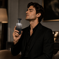 Parfum de marque privée LF, flacon gris dégradé, bouchon noir, parfum boisé oud longue durée, parfum pour homme, cadeau d'affaires, OEM ODM