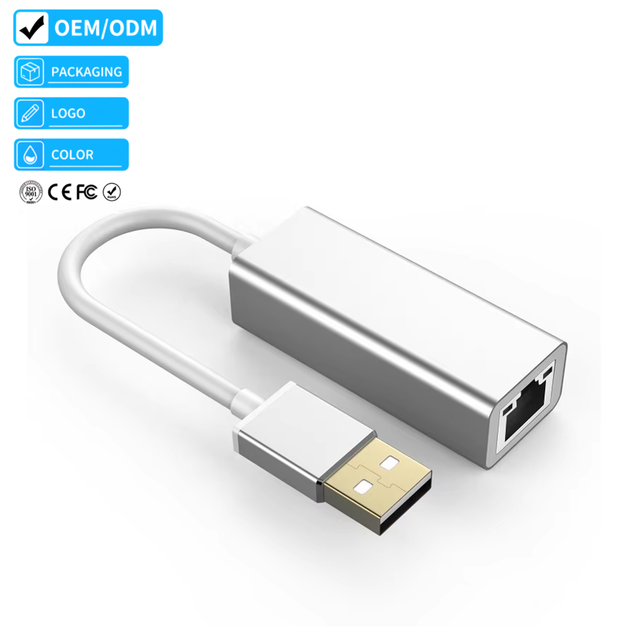 Justlink USB 2.0 to RJ45 Ethernet Adapter 10/100Mbps Network Card with Gold Plated Connector for Laptop PC TV