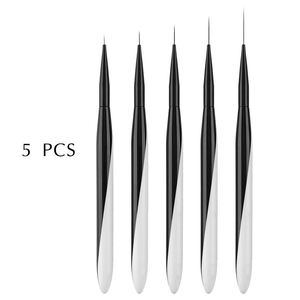 Brosse à ongles noire et blanche avec manche assorti, anti-chute, en nylon, pour gel UV, outil de manucure avec couvercle de protection pour salon de manucure - Product Image 3