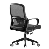 Chaise de bureau ergonomique contemporaine à dossier mi-haut, réglable en hauteur, avec support lombaire en maille, pour le bureau à domicile