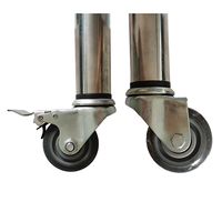 Roues de table en nylon PU avec tige filetée, roues avec frein, étagères en acier inoxydable, tables, supports, roulettes pivotantes