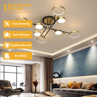 Lustre LED moderne en acrylique pour la décoration intérieure, suspension multi-têtes orientable pour chambre, salon, îlot de cuisine, en fer rond
