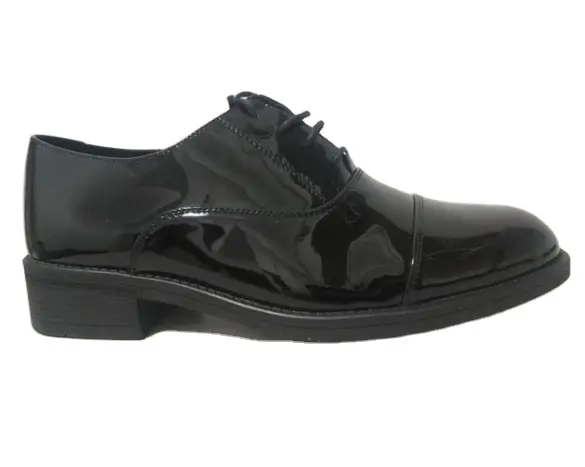 DFM05 ऑक्सफोर्ड जूते काले कभी चमक पूर्ण अनाज ऊपरी चमड़े हटाने योग्य 3 mm ईवा + रबर ब्राउन धनुष पैर की अंगुली टोपी