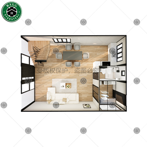 Casa Contenedor Prefabricada Certificada de Dos Niveles con Terraza y Barandilla para Patio, Residencia Independiente y Vivienda Multifuncional - Product Image 5