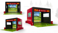 Simulateur de golf de type scellé à l'air avec logo personnalisé tentes de golf d'intérieur enceintes de simulateur de golf gonflable tente