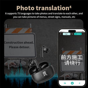 Casque de traduction V19 Casque de conférence d'interprétation simultanée en temps réel Traducteur de voyage de traduction multilingue - Product Image 4