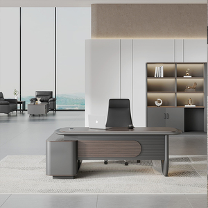 Escritorio Ejecutivo de Madera Moderno y de Lujo, Venta Directa de Fábrica KMJ, Mesa de Oficina para Gerentes, Diseño de Escritorio de Oficina - Product Image 3