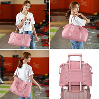 Nouveau sac fourre-tout imperméable à grande capacité, tendance, en néoprène, sac de voyage portable à fermeture éclair, rose, pour femmes