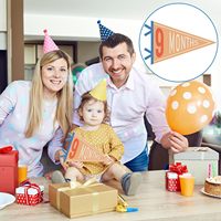 Vente en gros de bannières sérigraphiées pour décoration de fête d'anniversaire de bébé, drapeaux vierges personnalisés en feutre de laine et polyester, avec fanions