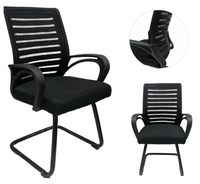 Chaise de bureau ergonomique à dossier mi-haut en maille, chaise d'étude, chaise d'ordinateur pour le télétravail, base en métal