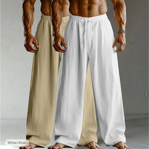 Pantalon large pour homme 26 Cross Border, taille élastique, en coton et lin léger, respirant, coupe ample, décontracté, pour les loisirs - Product Image 2