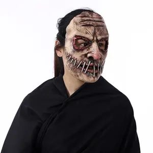 Máscara de látex cosplay personalizada para Halloween, costura para decoração de terroristas, cosplay de boca, macio e horrível