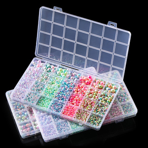 Gradient Color Imitation Pearl 28-Compartment <b>Set</b> 2191pcs DIY Bracelet Accessories for Children Beading Assembly - Product Image 3