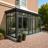Véranda en verre haut de gamme quatre saisons avec cadre en aluminium à rupture de pont thermique pour jardin, patio et espace de vie extérieur