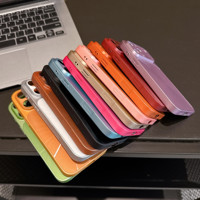 Coque de téléphone CD à motif électroplaqué, couleur bonbon fraîche, pour iPhone Air 13 14 15 16 17 Pro Max, avec paillettes colorées et effet laser aurore