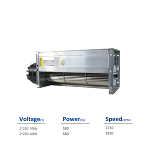 ZIEHL-ABEGG QK10A-2EM.38.FK 106872 230V 50/60Hz 0.58/0.68kW 2.50/3.05A 2710/2850RPM Cross Flow <b>Fan</b> Metal Blades Free <b>Standing</b> - Product Image 2