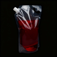 Sachet plastique transparent en gros pour boissons liquides, jus de fruits, lait, gelée, shampoing – Pochette à bec verseur avec bouchon