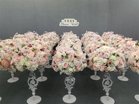 Centres de table de mariage B-2309, prix usine, OEM, taille et couleur personnalisables, chemin de table, boule de fleurs artificielles en roses