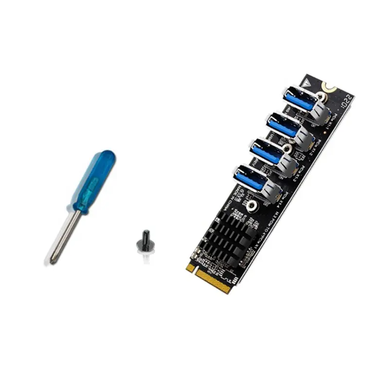 M.2 PCIE 1 a 4 Riser Card 4 porte MKEY PCI-E X1 scheda di espansione per scheda grafica NVME USB 3.0 Slot moltiplicatore adattatore