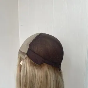 Cabello humano de alta calidad Ombre Ashy en capas peluca médica hecha a mano completa para personas sin cabello