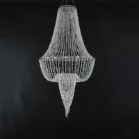 Lustre en perles de cristal acrylique argenté de luxe décorations de scène de fête de mariage
