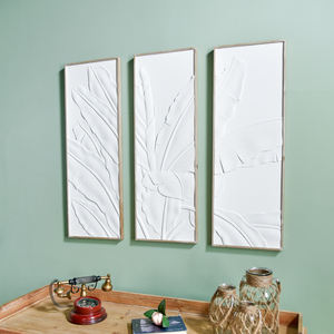 Panneaux muraux décoratifs rustiques en bois blanc, motif feuille de bananier, style ferme, artisanat en bois, vente en gros - Product Image 4