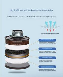 Masker <span class=keywords><strong>Gas</strong></span> uap asam Filter tunggal <span class=keywords><strong>Respirator</strong></span> perlindungan ganda dapat digunakan kembali - Product Image 4