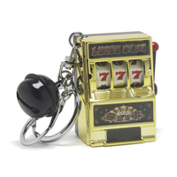 Porte-clés machine à sous EDC Jouet OEM Promotion Casino Cadeaux Spin Rod Cloche Jeu Porte-clés Jackpot Arcade Machine à sous personnalisée Porte-clés