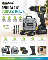 Perceuse sans fil 21 V, kit d'outils électriques à batterie lithium, tournevis électrique, machine à percer, outils de bricolage pour la maison