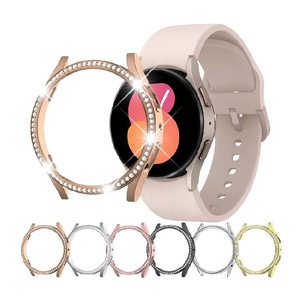 Carcasa de Marco duro para <span class=keywords><strong>Samsung</strong></span> <span class=keywords><strong>Galaxy</strong></span> <span class=keywords><strong>Watch5</strong></span>/4 40mm <span class=keywords><strong>44mm</strong></span> Funda protectora de reloj de PC hueco de diamante de fila única de lujo - Product Image 1