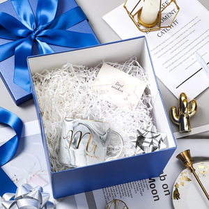 8239 scatole regalo medie pieghevoli in cartone blu reale di alta qualità con nastri per avvolgere i testimoni dello sposo <span class=keywords><strong>bomboniere</strong></span> - Product Image 3