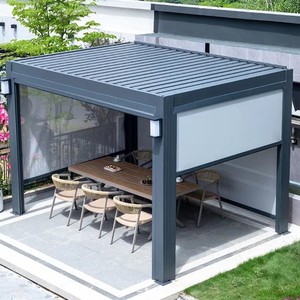 Pergola motorisée en aluminium, toit à lames bioclimatiques, imperméable, gazebo extérieur robuste, télécommande pour <span class=keywords><strong>terrasse</strong></span> - Product Image 5