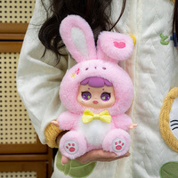 Porte-clés en peluche OEM personnalisé avec visage en vinyle, ours et lapin, figurines en vinyle, jouets en peluche pour clés de voiture et sacs