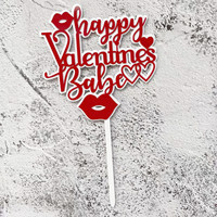 Décorations de gâteau en acrylique pour la Saint-Valentin, en forme de lettres, décorations de fête, marque OEM, fabriqué en Chine