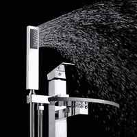 Robinet de douche thermostatique à levier unique en laiton antique avec bec pour cascade au sol