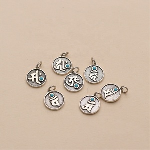 Custom Logo Design Tengyue Brand Antique Silver Plated Brass Pendant Charms <strong>Wholesale</strong> Customized <strong>Jewelry</strong> Making <strong>Supplies</strong> - Product Image 5