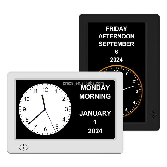 PROS Desktop Wall Memory Loss Dementia Led Electric Digital Alarm Clock Day Calendar Azan Clock 7 810 12 13 15 Inch for Elderly